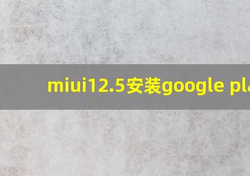 miui12.5安装google play